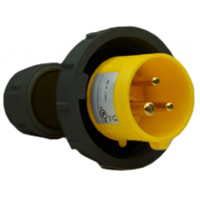 Pin and Sleeve Plug Devices 888-2156-NS IEC 60309 Cable Mount Plug, IP67 Rated, 20 Amp 120 Volt, 4H, IEC 309 International Pin and Sleeve Devices 